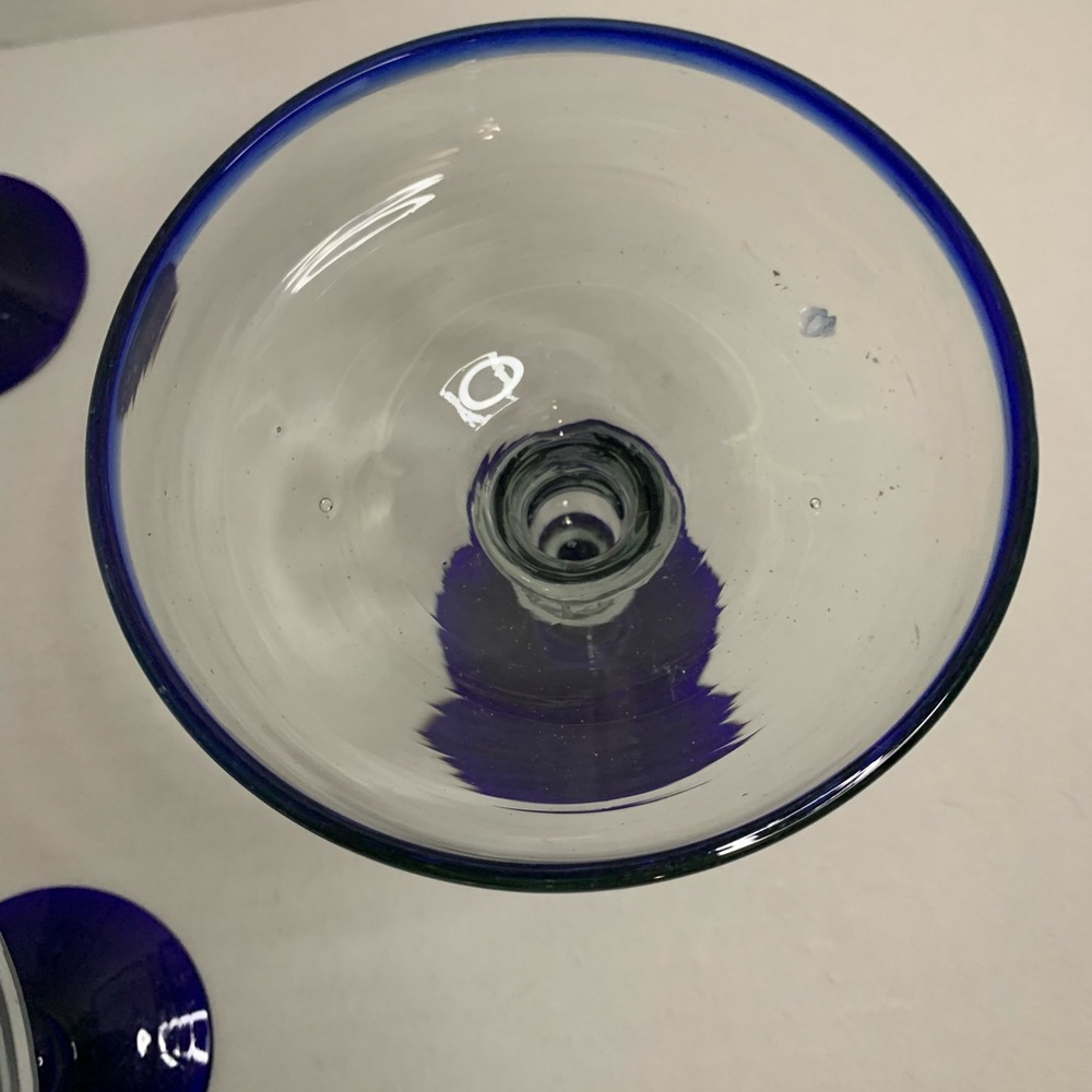 Blue Rimmed Glass Margarita Set - Picture 6 of 9